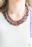 Infused with dainty gunmetal beads, smoky emerald-cut beads layer below the collar for an edgy look. Features an adjustable clasp closure. Sold as one individual necklace. Includes one pair of matching earrings.   P2ED-BKXX-154XX
