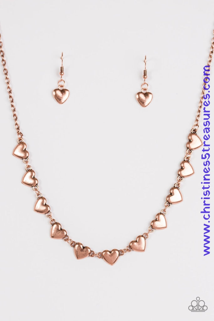 Copper heart hot sale necklace paparazzi