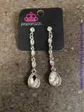 2020 April Life Of The Party Exclusive  Dainty white marquise rhinestone frames drip from a classic white rhinestone fitting. An oversized teardrop rhinestone swings from the bottom for a dramatic finish. Earring attaches to a standard post fitting. Sold as one pair of post earrings.  P5PO-WTXX-242XX
