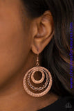 Out Of Control Shimmer - Copper Earrings ~ Paparazzi