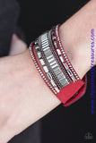 Spectacular Shimmer - Red Snap Wrap Bracelet ~ Paparazzi