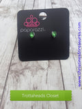 Starlet Shimmer Green Pear Shaped Earrings - Post Back ~ Paparazzi