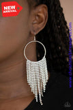 Streamlined Shimmer - White Earrings ~ Paparazzi