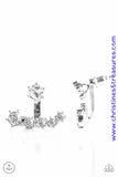 A solitaire white rhinestone attaches to a double-sided post, designed to fasten behind the ear. Encrusted in dazzling white rhinestones, the double-sided post peeks out beneath the ear, creating a glittery fringe. Earring attaches to a standard post fitting. Sold as one pair of double-sided post earrings. P5PO-WTXX-113XX