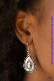 A collection of dainty multicolored stone beads and ornate silver teardrop frames are threaded along an invisible wire below the collar for a fierce tribal look. Features an adjustable clasp closure. Sold as one individual necklace. Includes one pair of matching earrings.  P2SE-MTXX-183XX