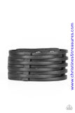 The Starting Lineup - Black Leather Urban Bracelet ~ Paparazzi