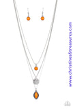 Tide Drifter - Orange Necklace ~ Paparazzi