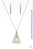 Tri Harder - Brass Necklace ~ Paparazzi