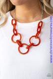 Turn Up The Heat - Orange Necklace ~ Paparazzi