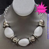 Vivid Vibes - White Necklace ~ Paparazzi