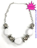 Vivid Vibes - White Necklace ~ Paparazzi