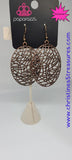 Way Out Of Line - Copper Earrings ~ Paparazzi