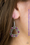 Whimsy Wreaths - Pink Earrings ~ Paparazzi