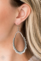 RUFFLE Around the Edges - Silver Earrings - Paparazzi