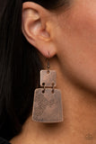 Tagging Along - Copper Earrings - Paparazzi