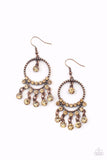 Cosmic Chandeliers - Copper Earrings - Paparazzi