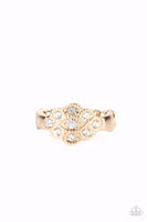 Floral Frou-Frou - Gold Ring - Paparazzi