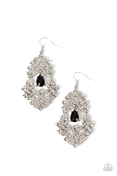 Sociable Sparkle - Black Earrings - Paparazzi