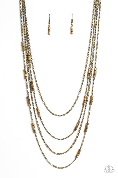 Metallic Monarch - Brass Necklace - Paparazzi