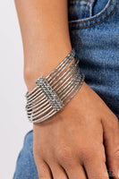 Shimmery Silhouette - Silver Bracelet - Paparazzi