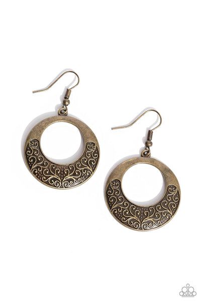 Secret Vineyards - Brass Earrings - Paparazzi