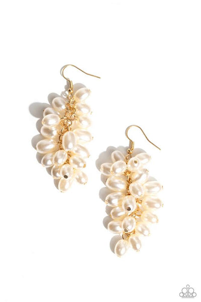 Pearl Posse - Gold Earrings - Paparazzi