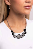 Twinkling Tables - Black Necklace - Paparazzi