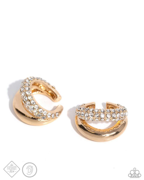 Sizzling Spotlight - Gold Earring Cuffs