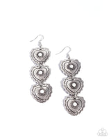 Vintage Allure - White Earrings - Paparazzi