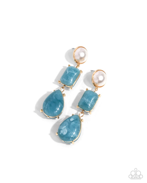 Marbled Masterpiece - Blue Earrings - Paparazzi