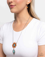 Force of Habit - Orange Necklace - Paparazzi