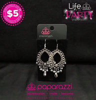 Just Say Noir - Silver Earrings ~ Paparazzi
