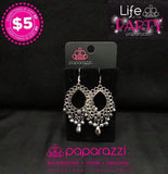 Just Say Noir - Silver Earrings ~ Paparazzi