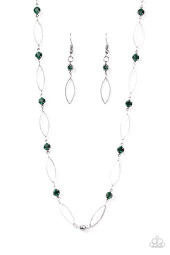 Time Is Of The Essence - Green Necklace ❤️ Paparazzi