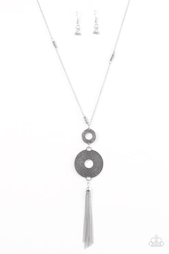 The WHEEL To Work Wonders - Silver Necklace ❤️ Paparazzi