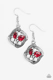 Prestigious Shimmer - Red Earrings ~ Paparazzi