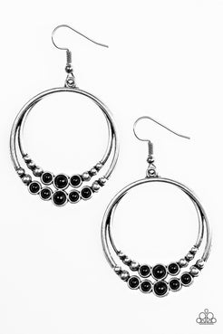 Spiraling Serenity - Black Earrings ❤️ Paparazzi