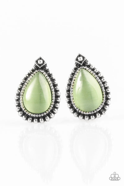 Wouldnt Gleam Of It - Green Post Earrings ~ Paparazzi