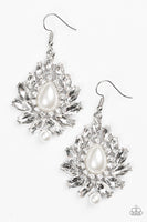 Trophy Trove - White Earrings ~ Paparazzi