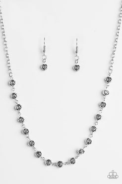 Roadside Roses - Silver Necklace ❤️ Paparazzi