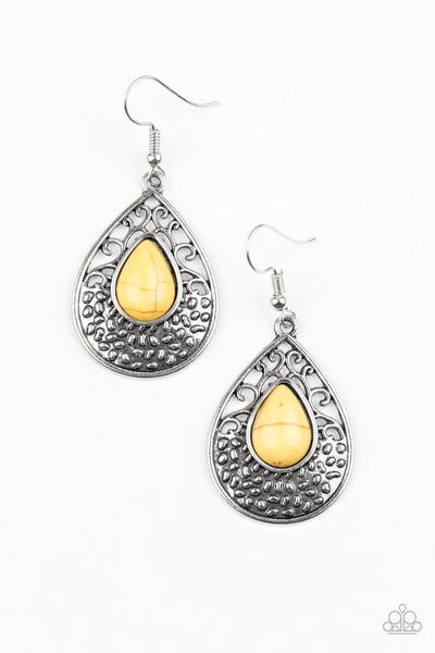 Tucson Tunes - Yellow Earrings ❤️ Paparazzi