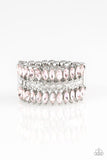 Featuring refined marquise cuts, glittery pink rhinestones flare from a center of glassy white rhinestones, creating a regal band across the finger. Features a stretchy band for a flexible fit.  P4RE-PKXX-141XX