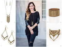 Alpha Glam - Brass Necklace ~ Paparazzi Fashion Fix