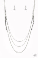 Shimmer Showdown - Silver Necklace ❤️ Paparazzi