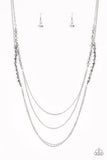 Shimmer Showdown - Silver Necklace ❤️ Paparazzi
