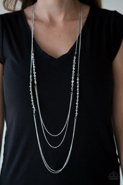 Shimmer Showdown - Silver Necklace ❤️ Paparazzi