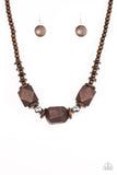 Costa Maya Majesty - Brown Necklace ~ Paparazzi