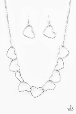 Unbreak My Heart - Silver Necklace ❤️ Paparazzi