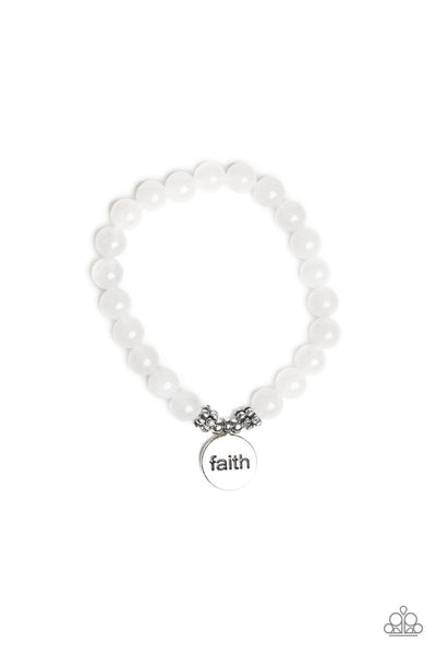 Faith It Till You Make - White Bracelet ~ Paparazzi
