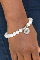 Faith It Till You Make - White Bracelet ~ Paparazzi